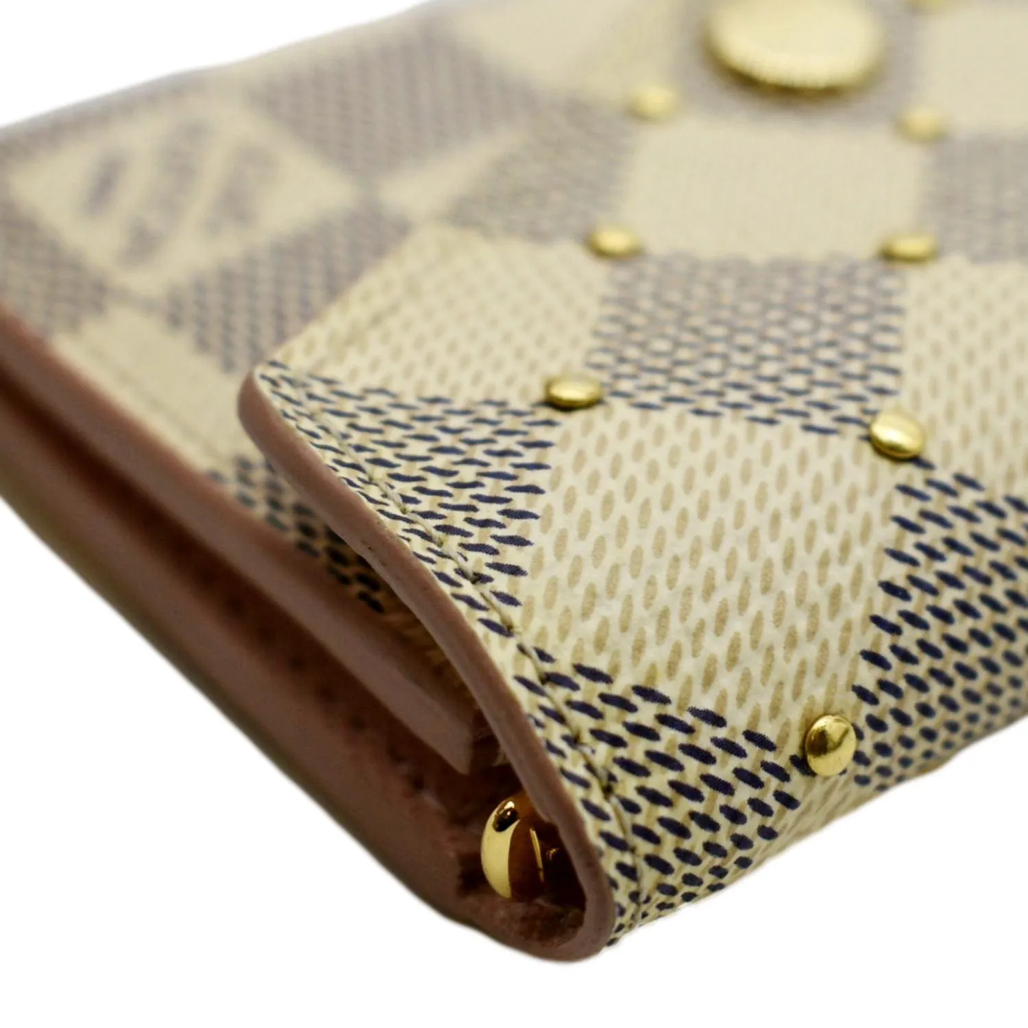 Azur High-demand Wallet LOUIS Certified Studded Zoe White VUITTON Damier