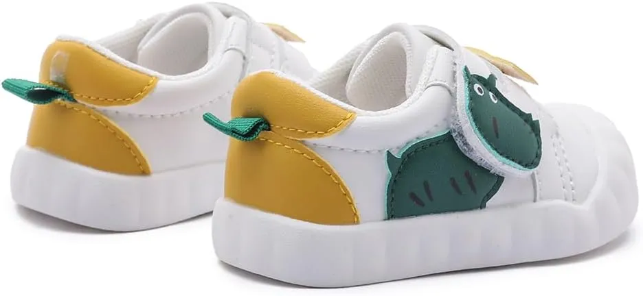 Baby Toddler Shoes with Cartoon Patterns - Soft Leather Upper & Non-Slip Rubber Sole Unisex Walking Shoes for 6-24 Months