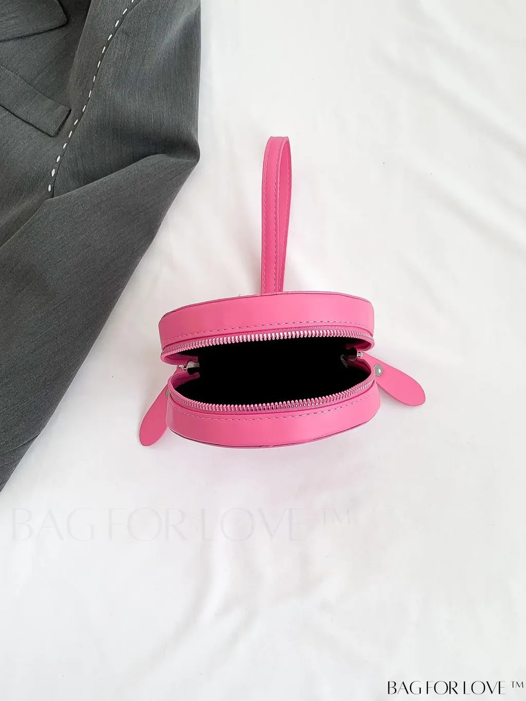 BagForLove - Compact Rivet Studded Round Mini Hand-held Bag for Small Essentials Like Coins and Lipsticks