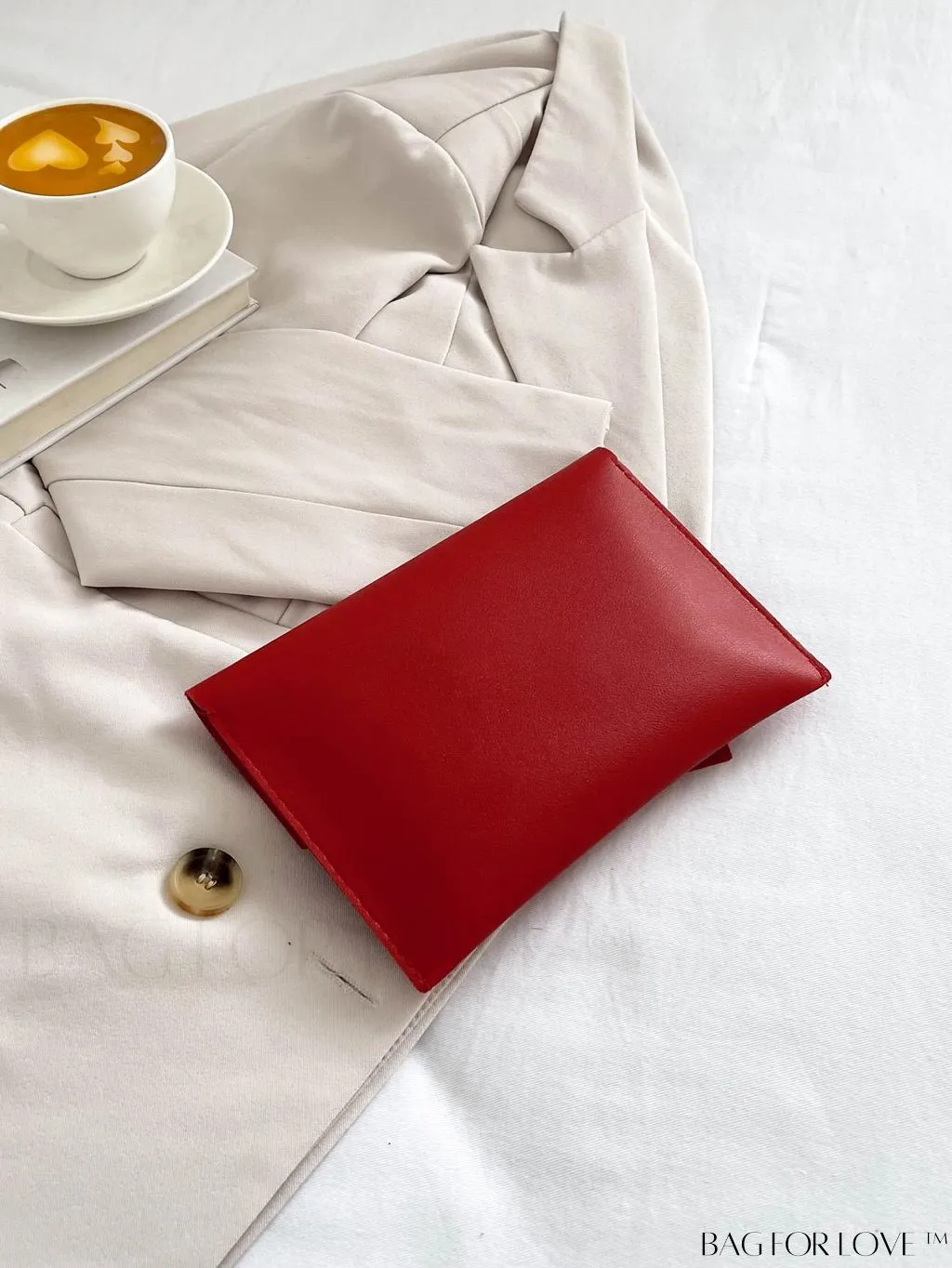 BagForLove - Stylish Studded Envelope Clutch Bag - Chic Solid Color Design