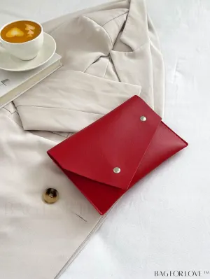 BagForLove - Stylish Studded Envelope Clutch Bag - Chic Solid Color Design