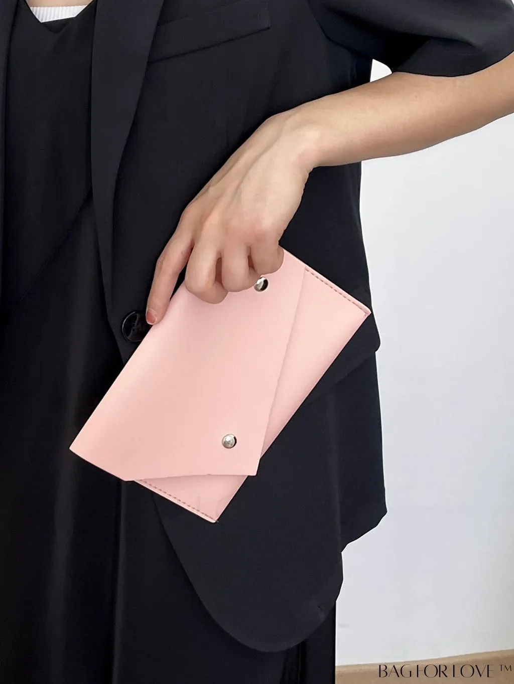 BagForLove - Stylish Studded Envelope Clutch: Fashionable Solid Color Bag for Any Occasion