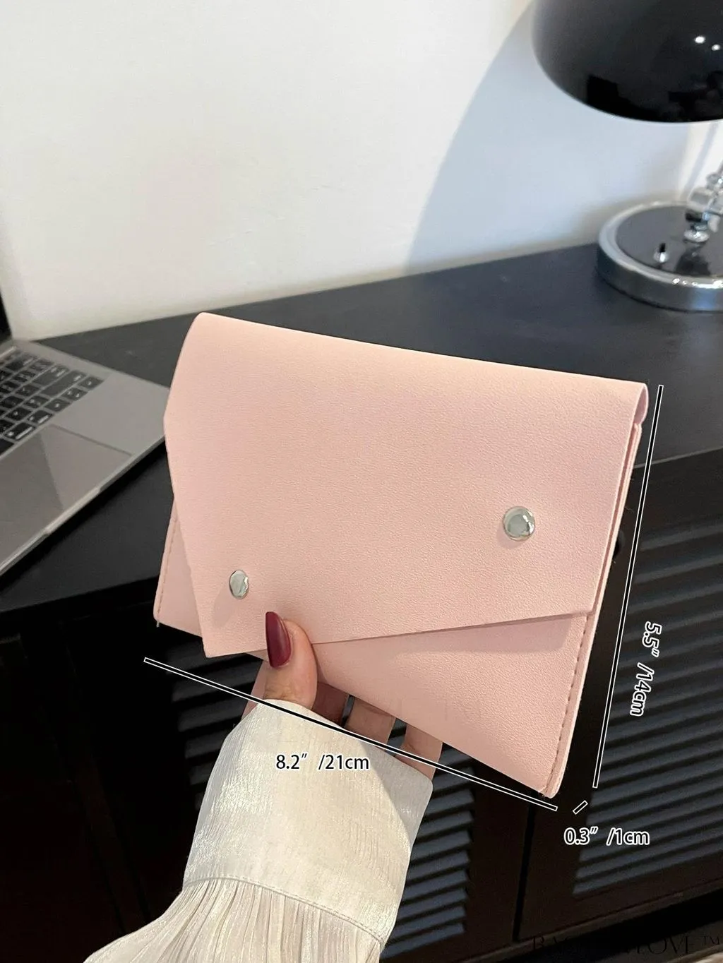 BagForLove - Stylish Studded Envelope Clutch: Fashionable Solid Color Bag for Any Occasion