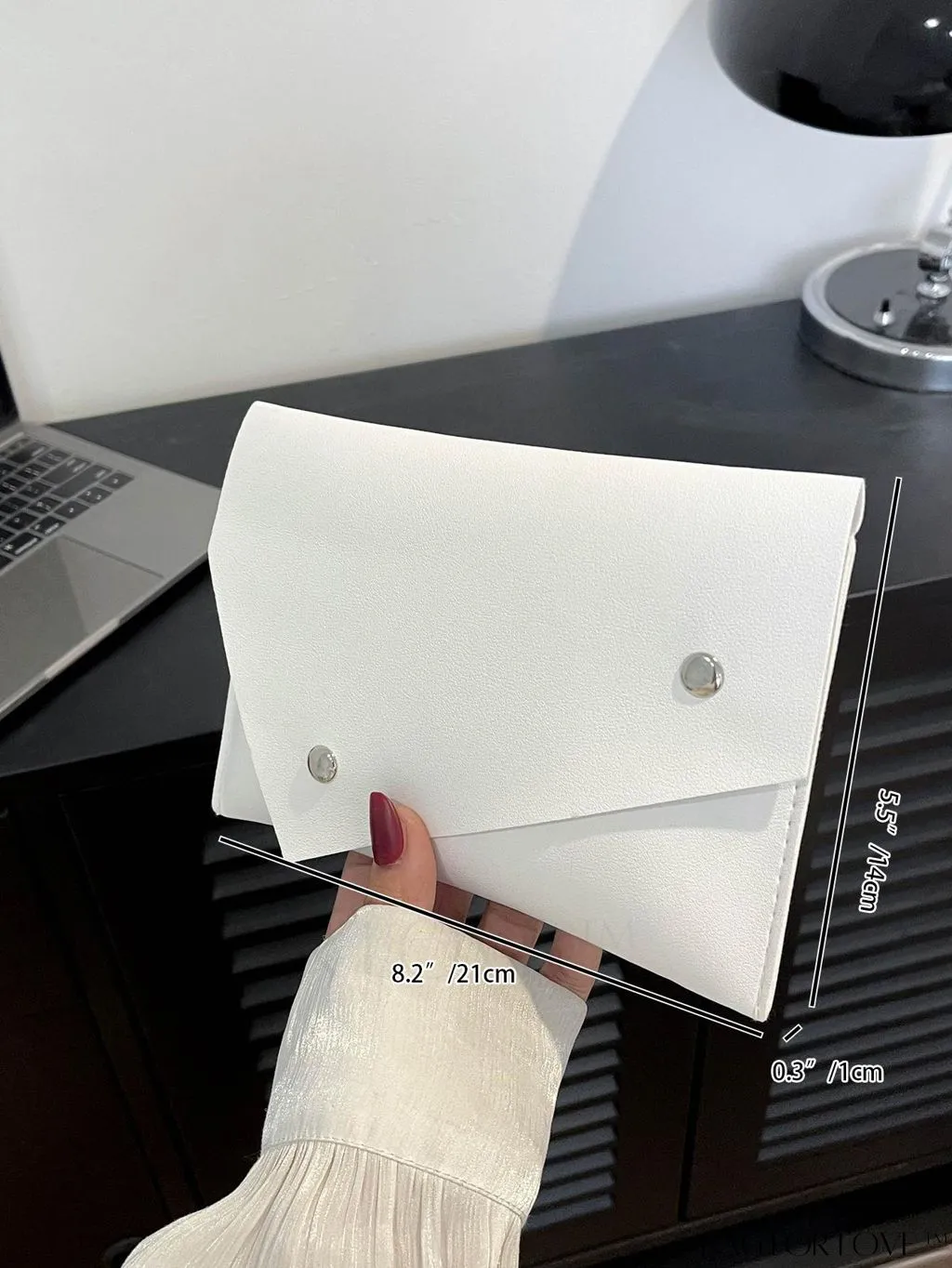 BagForLove - Stylish Studded Envelope Clutch: Fashionable Solid Color Bag for Any Occasion