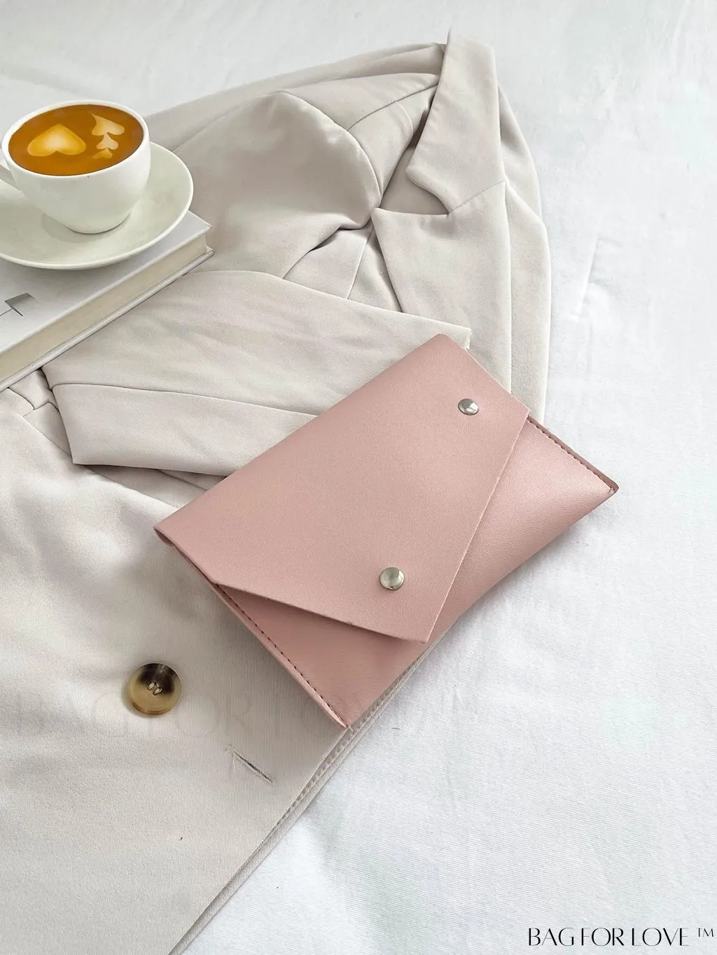 BagForLove - Stylish Studded Envelope Clutch: Fashionable Solid Color Bag for Any Occasion