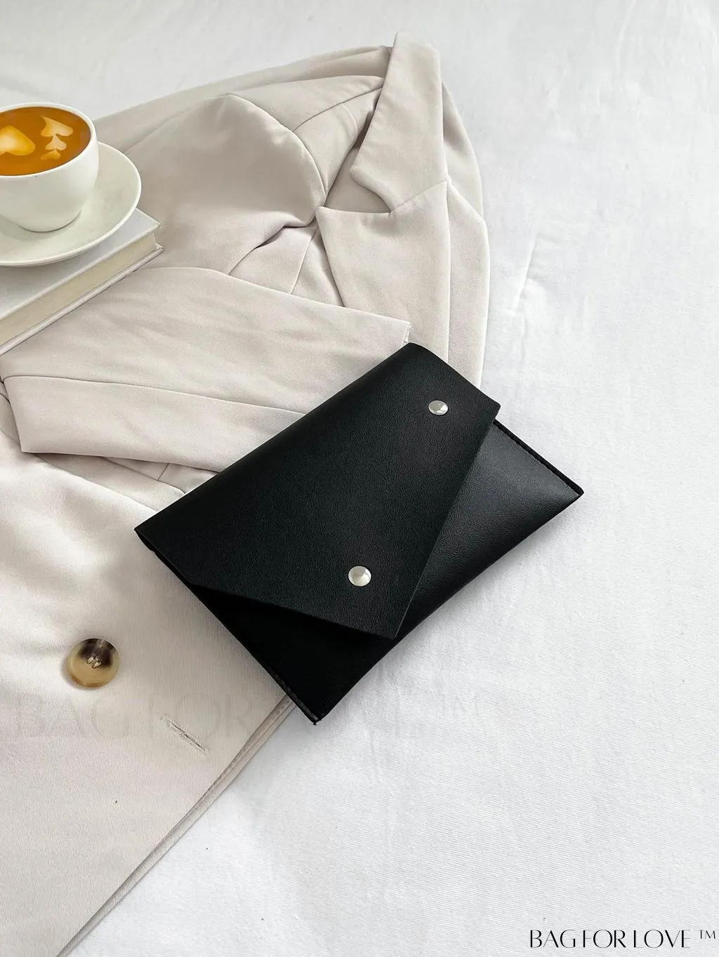 BagForLove - Stylish Studded Envelope Clutch: Fashionable Solid Color Bag for Any Occasion