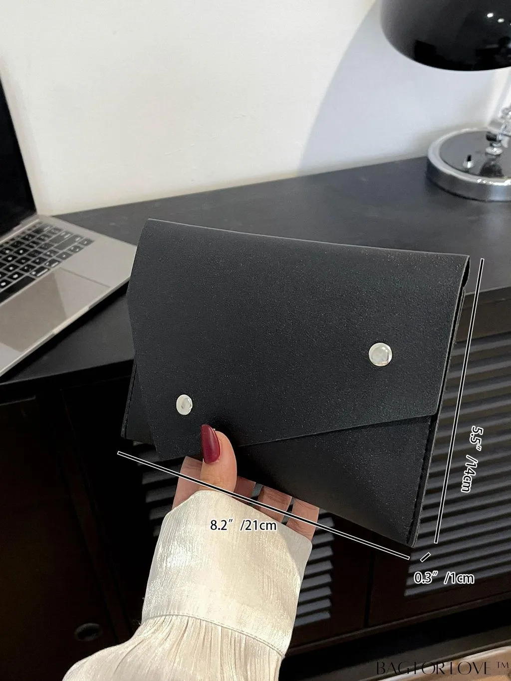 BagForLove - Stylish Studded Envelope Clutch: Fashionable Solid Color Bag for Any Occasion