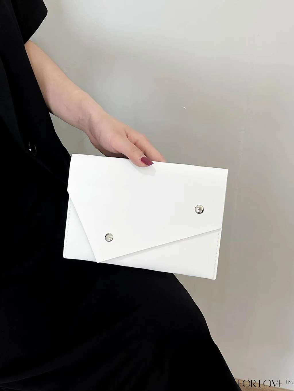 BagForLove - Stylish Studded Envelope Clutch: Fashionable Solid Color Bag for Any Occasion