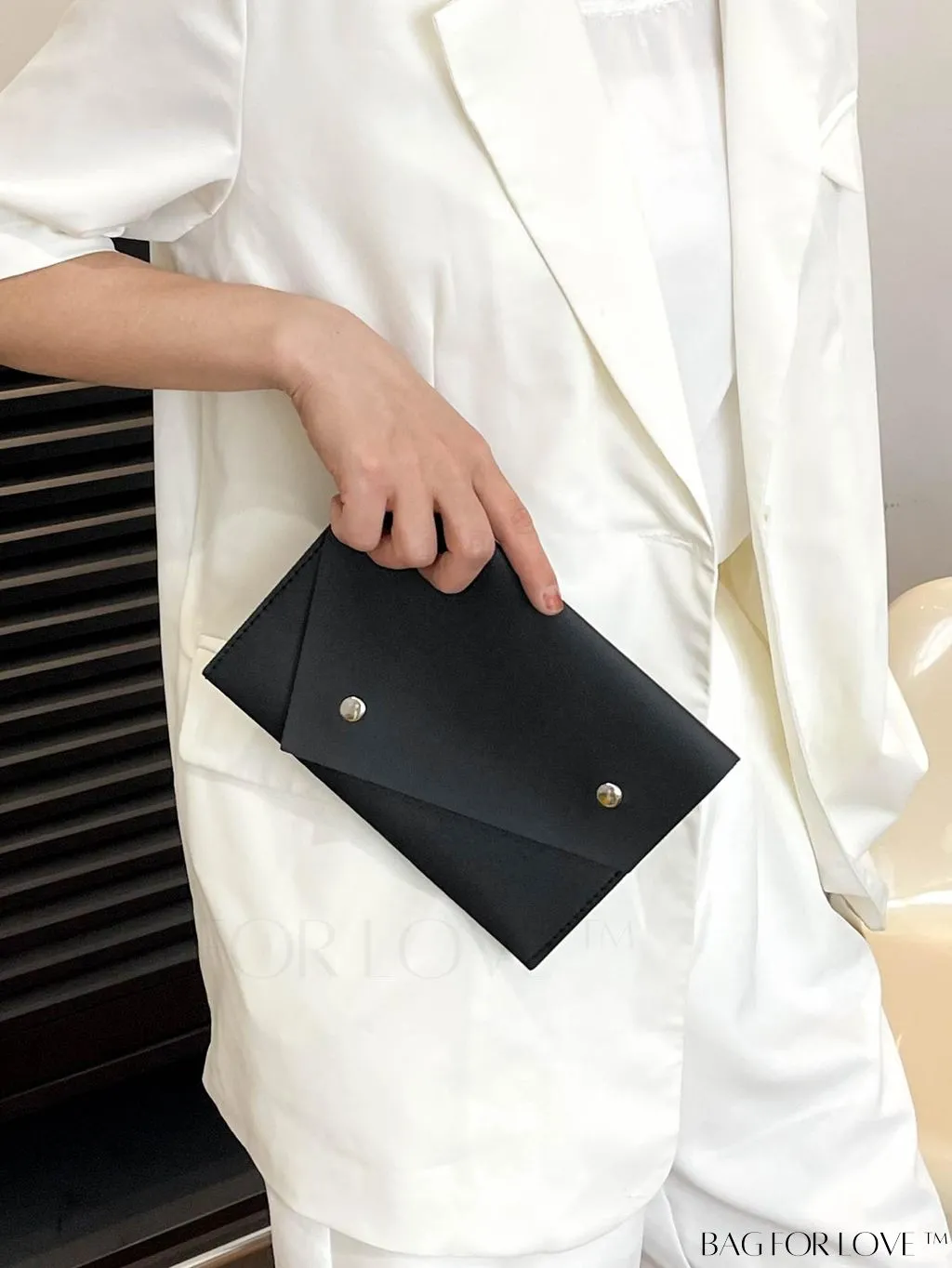 BagForLove - Stylish Studded Envelope Clutch: Fashionable Solid Color Bag for Any Occasion