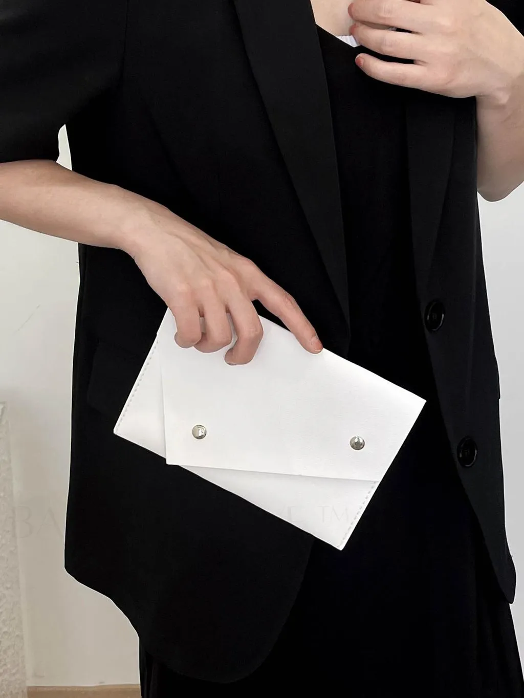 BagForLove - Stylish Studded Envelope Clutch: Fashionable Solid Color Bag for Any Occasion