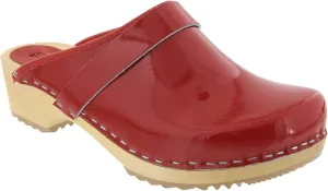 Bjork Maja Wood Open Back Leather Clogs