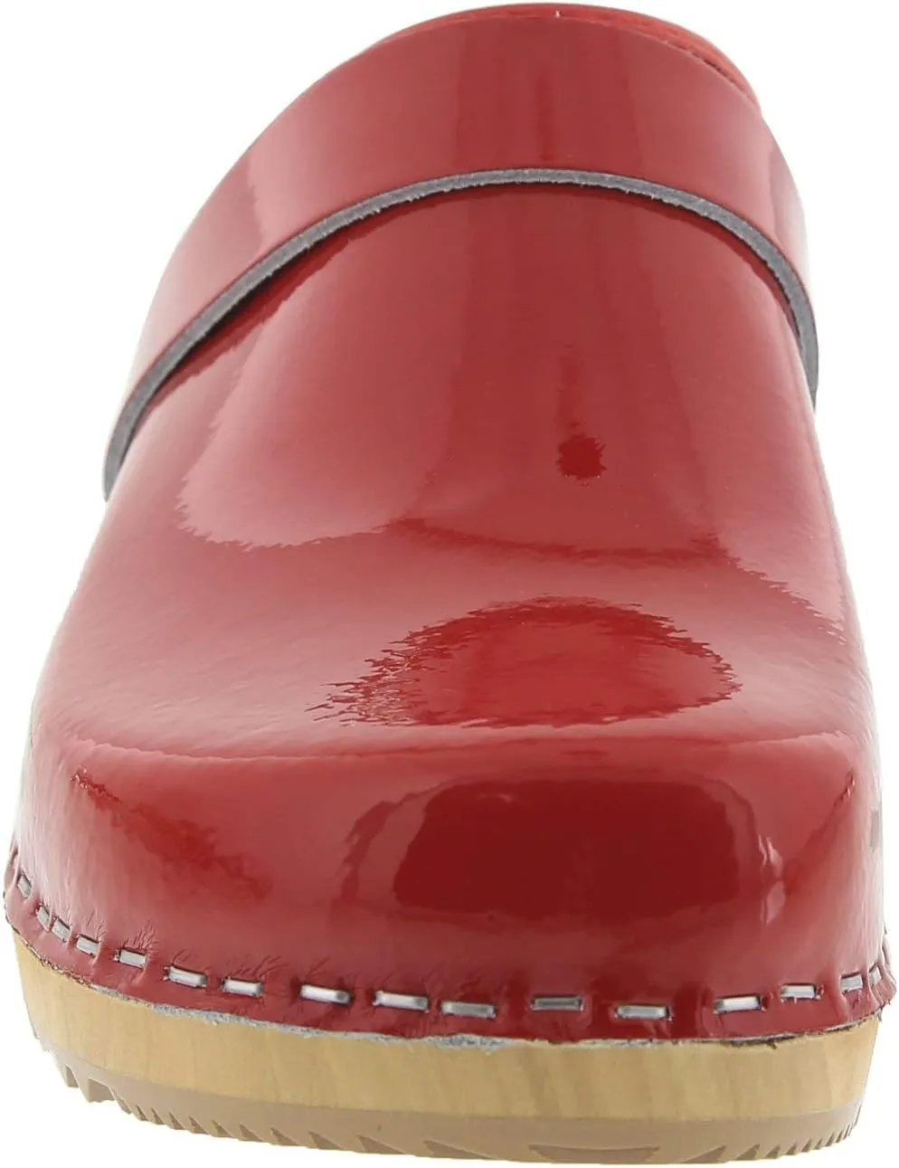Bjork Maja Wood Open Back Leather Clogs