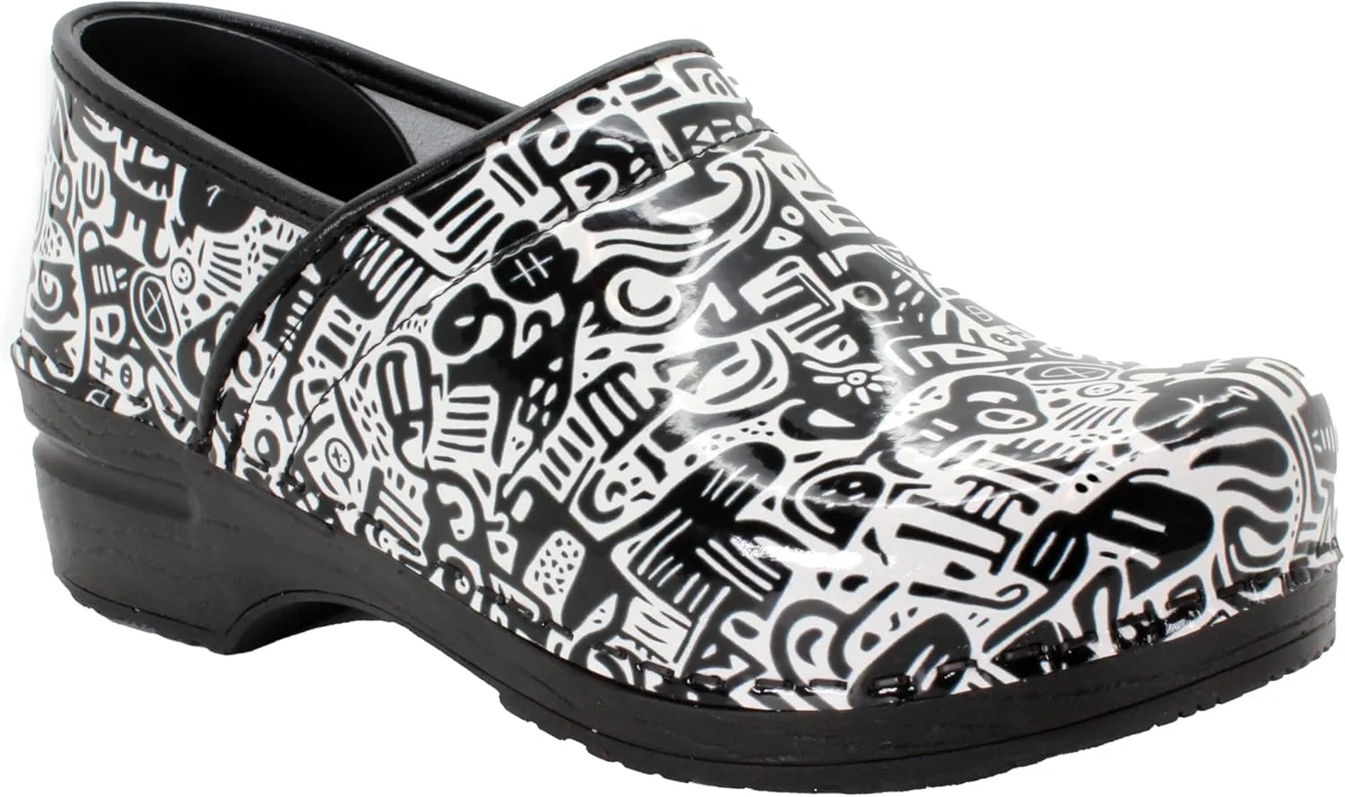 BJORK Swedish Comfort Women's Professional Printed Leather Clogs