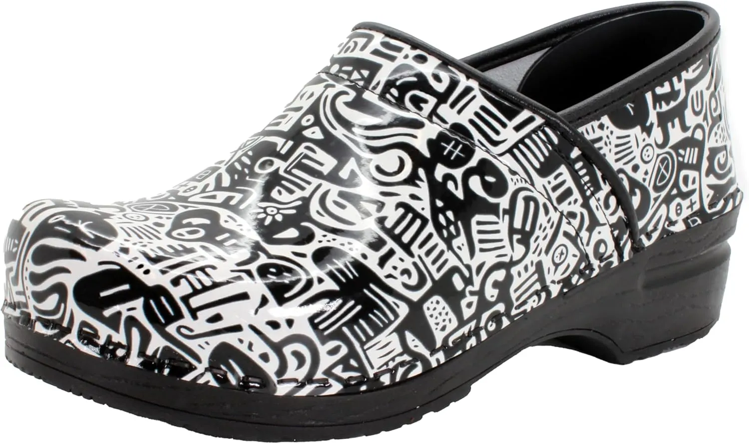 BJORK Swedish Comfort Women's Professional Printed Leather Clogs