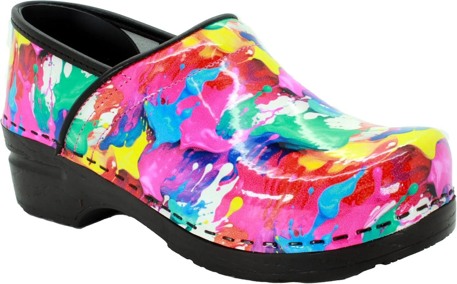 BJORK Swedish Comfort Women's Professional Printed Leather Clogs