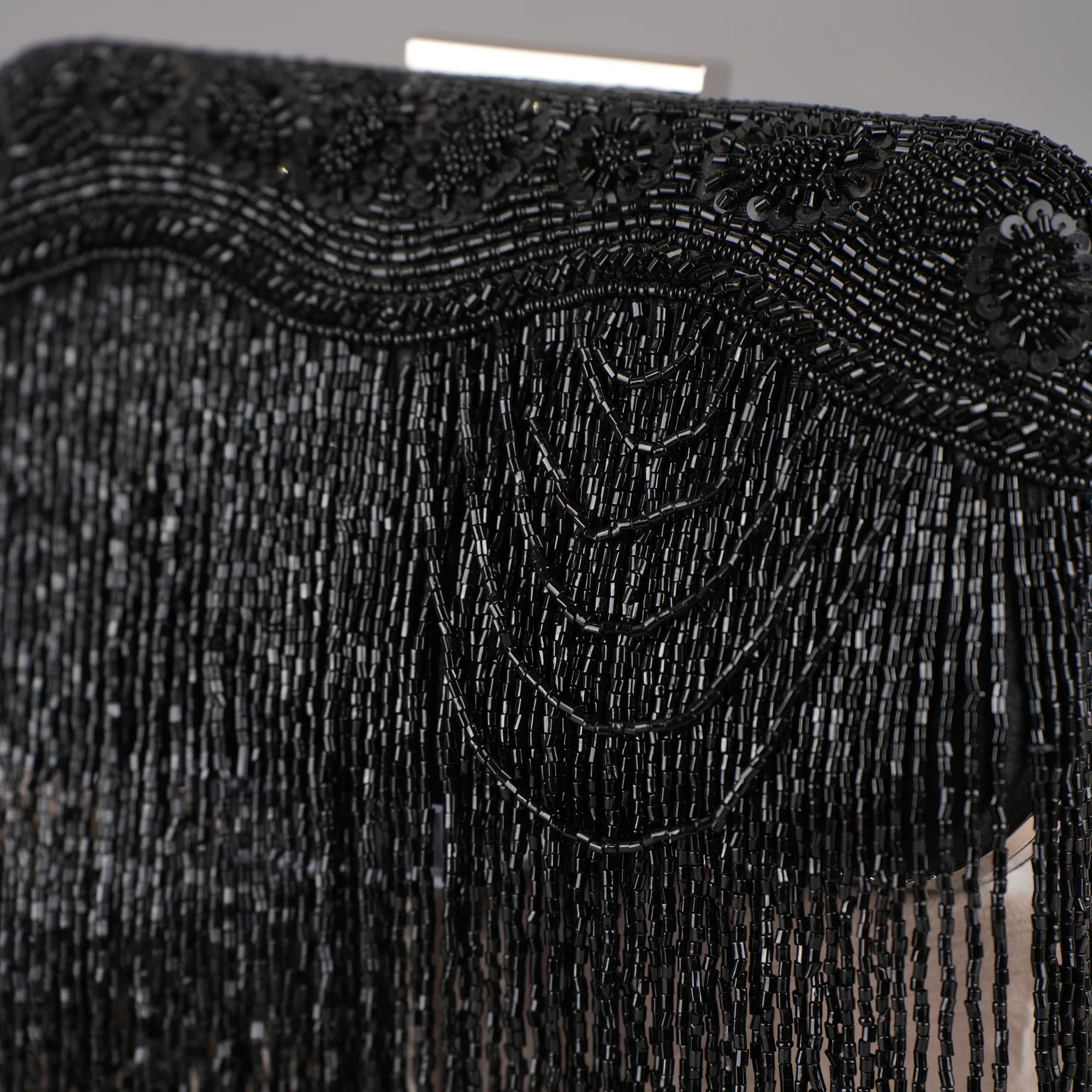Black Fringes Statement Clutch