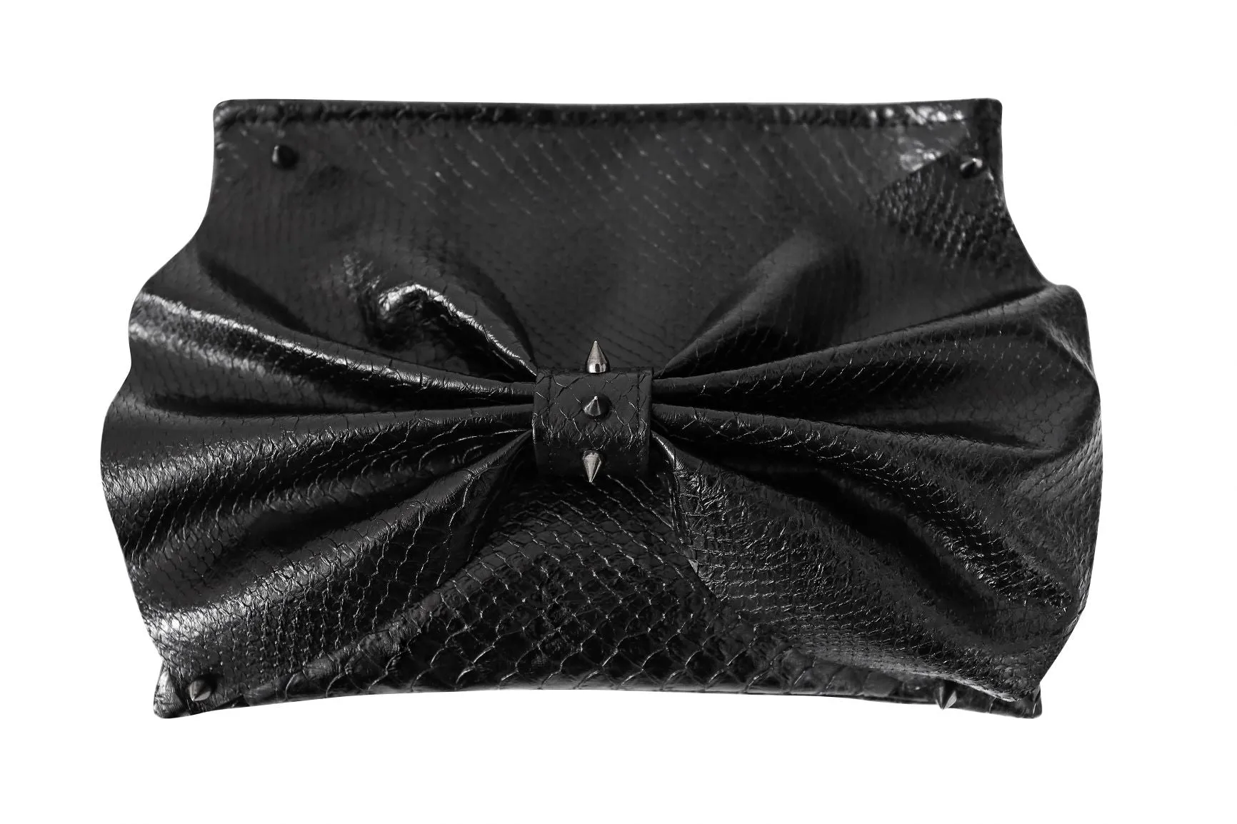 BLACK KARMA STUDDED CLUTCH