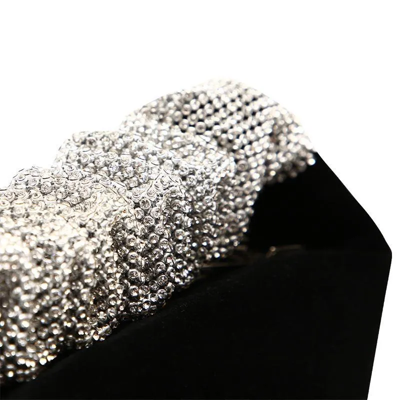 Black Velvet Crystal Handbag