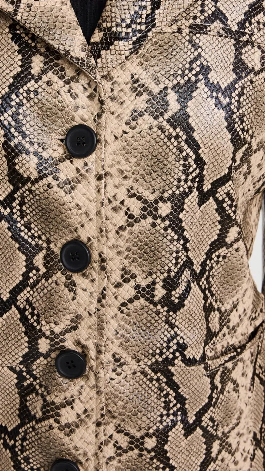 [BLANKNYC] Womens Leather Snake Skin Trench Coat