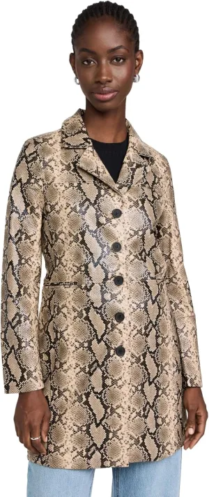 [BLANKNYC] Womens Leather Snake Skin Trench Coat