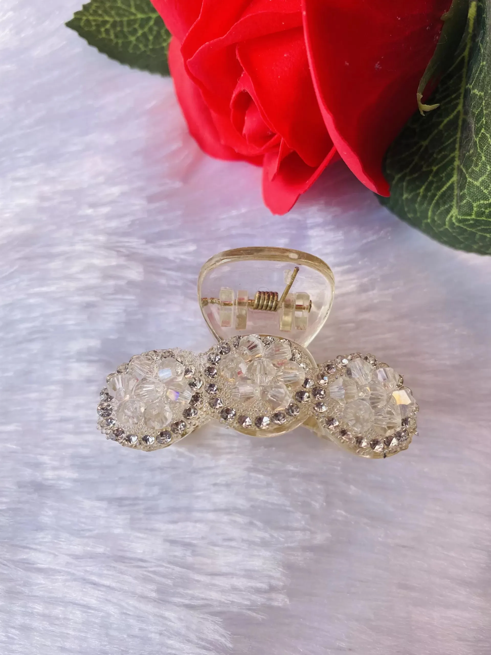 Bling Pearl Crystal Rhinestone Stone Hair Clips For Girls