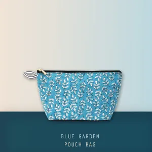 Blue Garden Block Printed Pouch