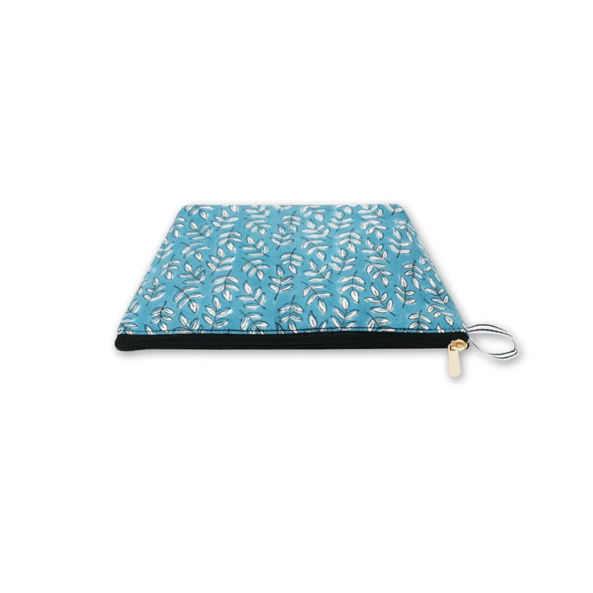 Blue Garden Block Printed Pouch