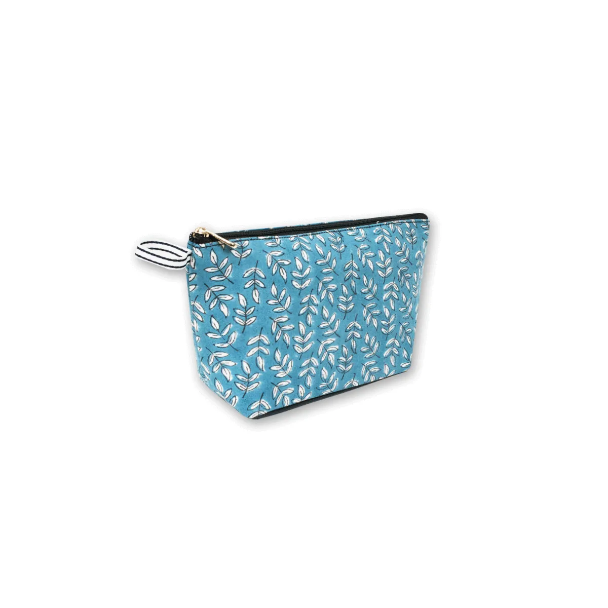 Blue Garden Block Printed Pouch