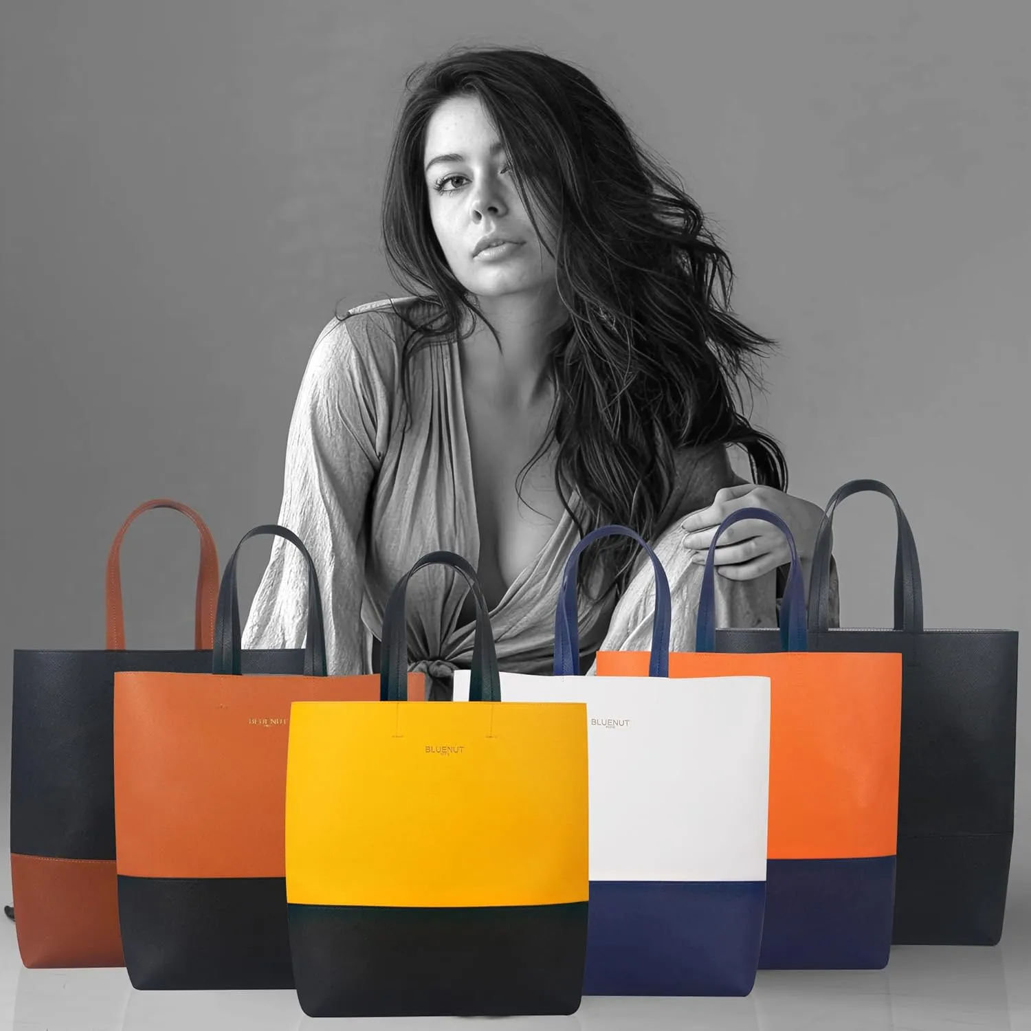 Bluenut Tote-Bag-for-Woman-Top-Handle-Satchel-Bag-2-Tone-Large-Tote-Bag-Purses-and-Handbag