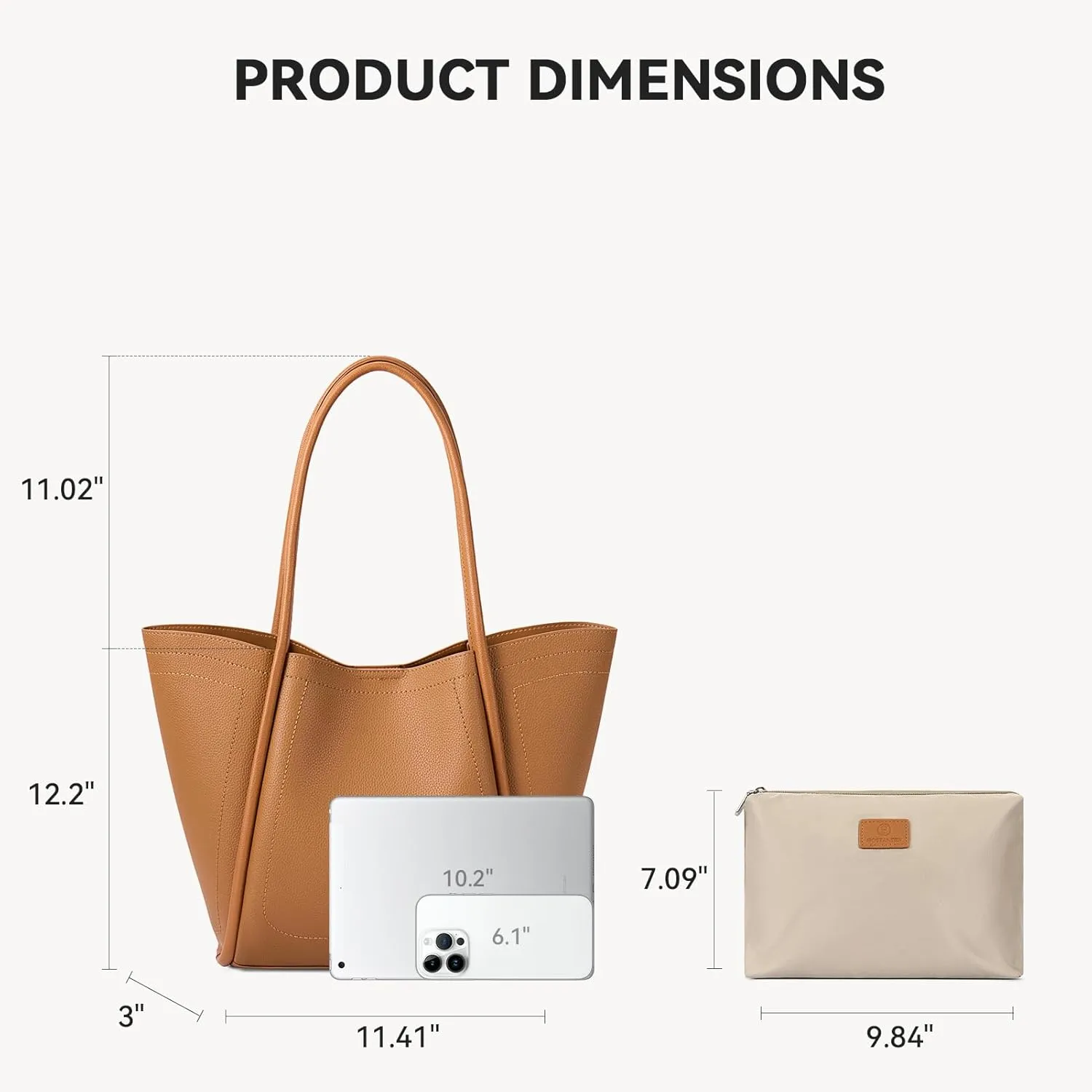 BOSTANTEN Purses for Women Trendy Travel Shoulder Bag Ladies Designer Tote Handbag 2025 Summer (11.4" x 3" x 12.2")