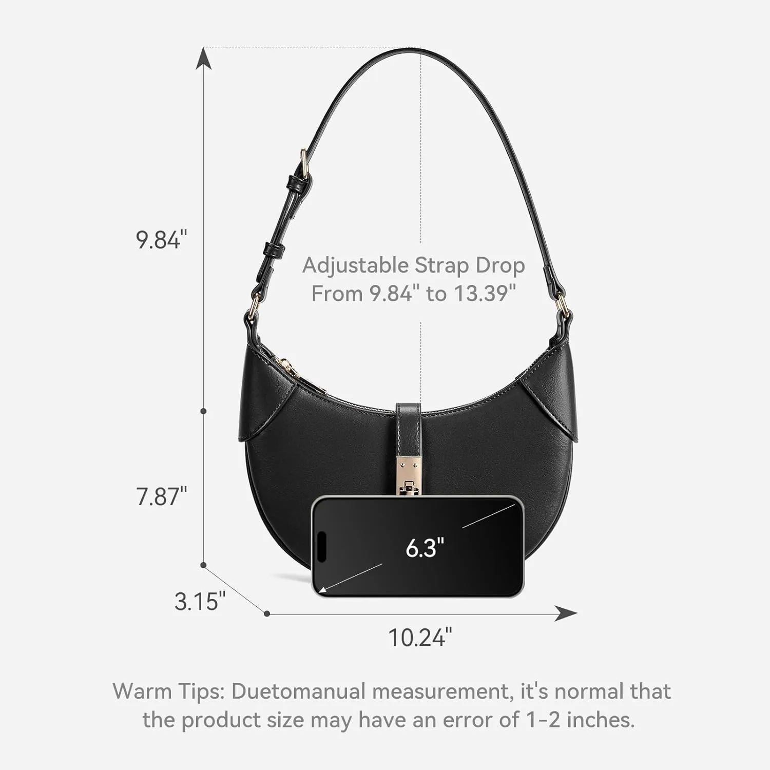 BOSTANTEN Shoulder Bags for Women Small Crescent Moon Underarm Purse Trendy Vegan Leather Handbag