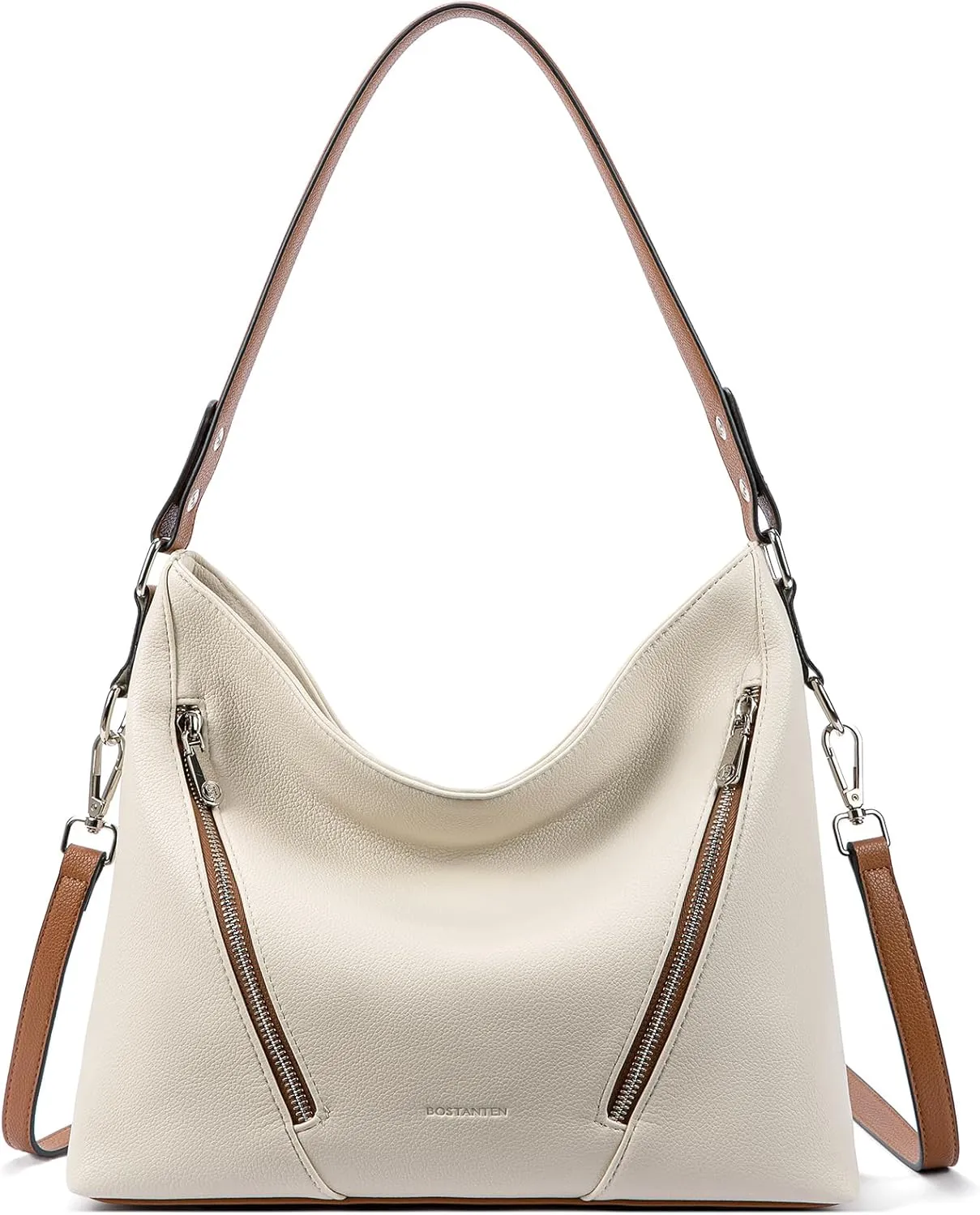 BOSTANTEN Women Leather Handbag Designer Large Hobo Purses Shoulder Bag Brown