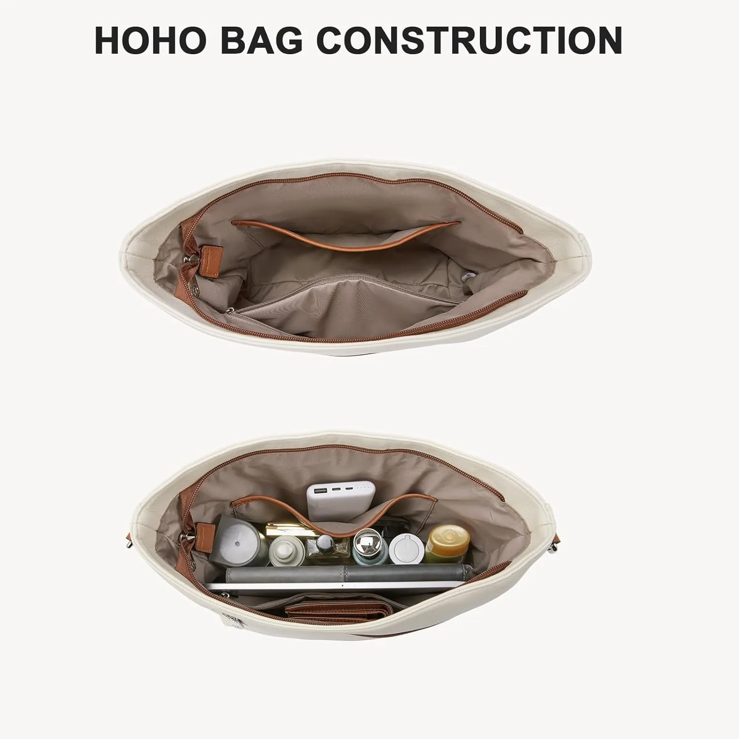 BOSTANTEN Women Leather Handbag Designer Large Hobo Purses Shoulder Bag Brown