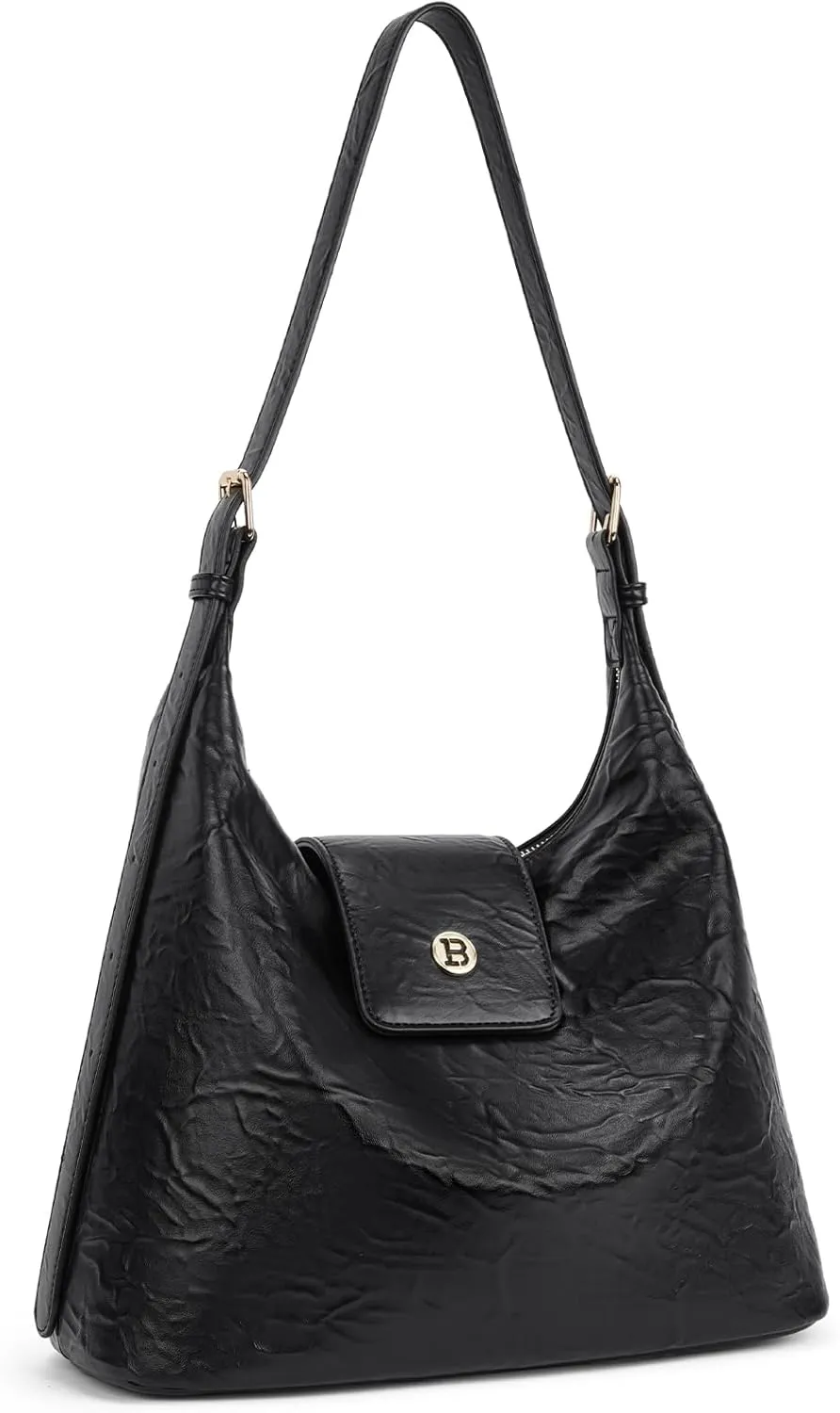 BOSTANTEN Women Leather Handbag Designer Large Hobo Purses Shoulder Bag Brown