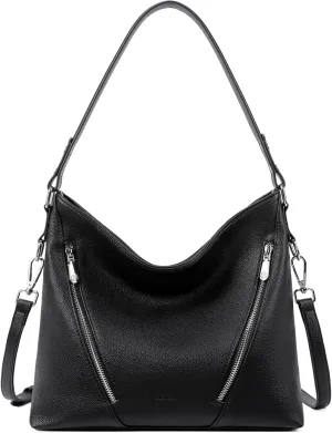BOSTANTEN Women Leather Handbag Designer Large Hobo Purses Shoulder Bag Brown