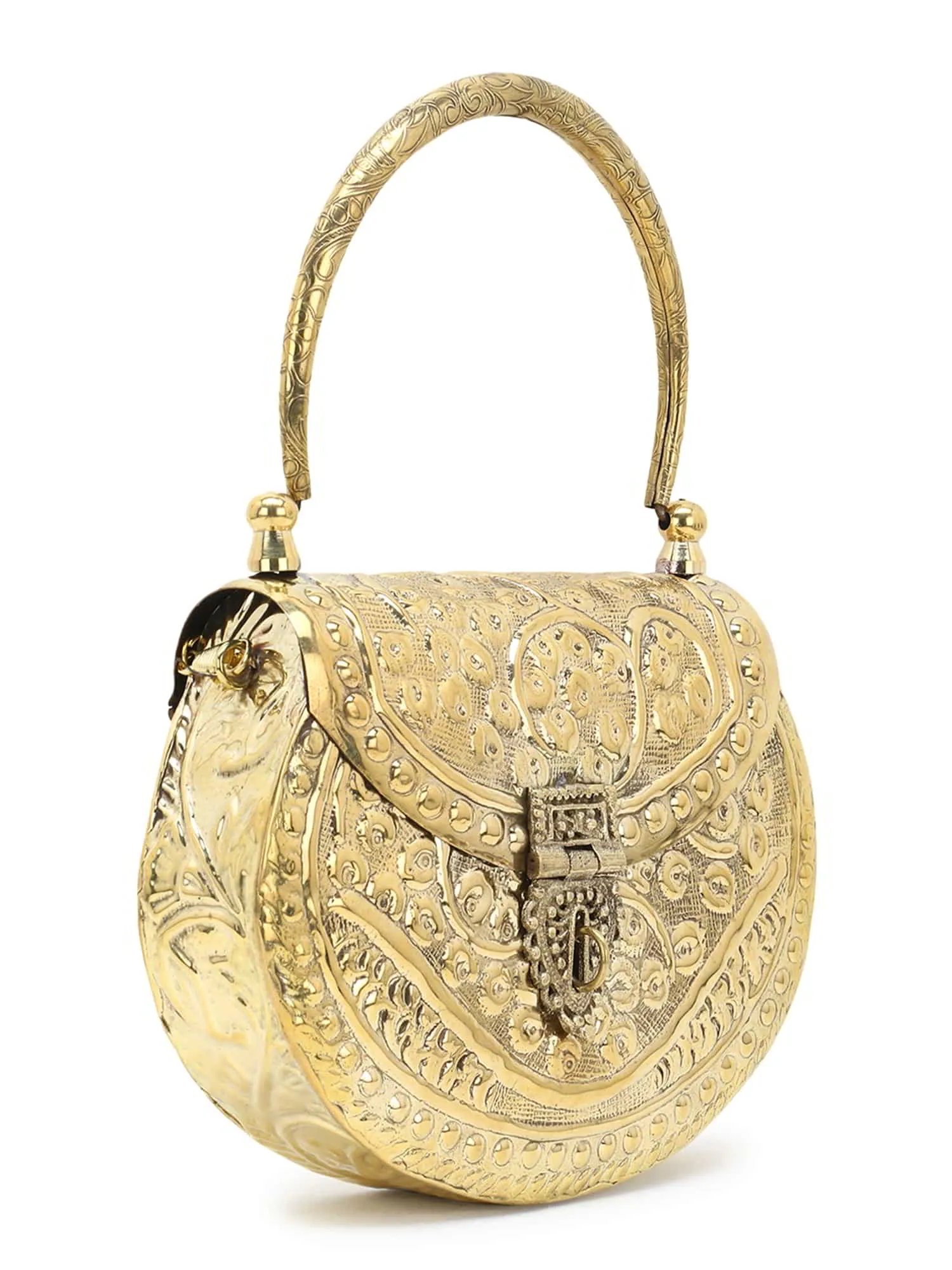 Brass Embossed Design Clutch