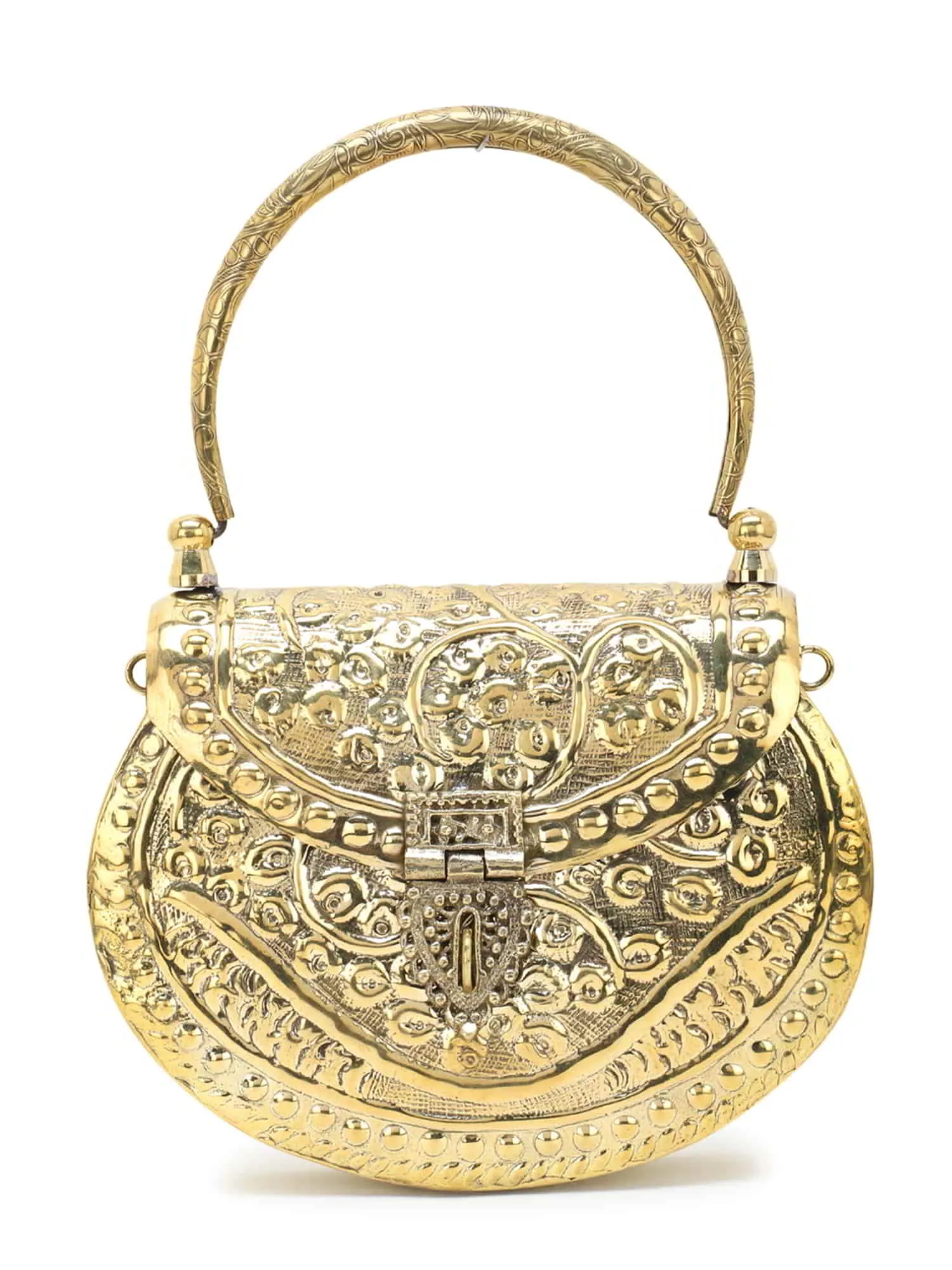 Brass Embossed Design Clutch