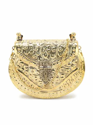 Brass Embossed Design Clutch
