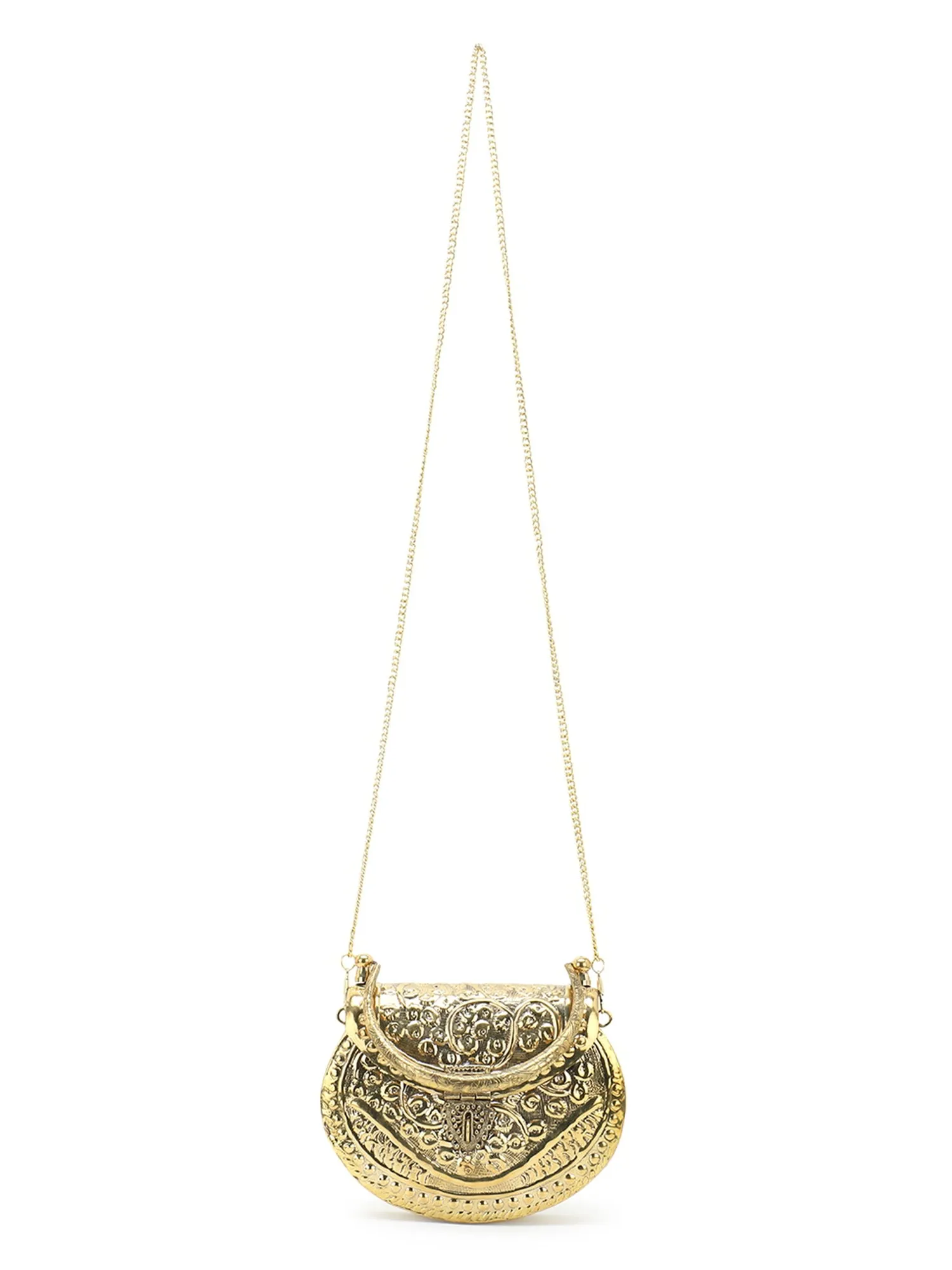 Brass Embossed Design Clutch