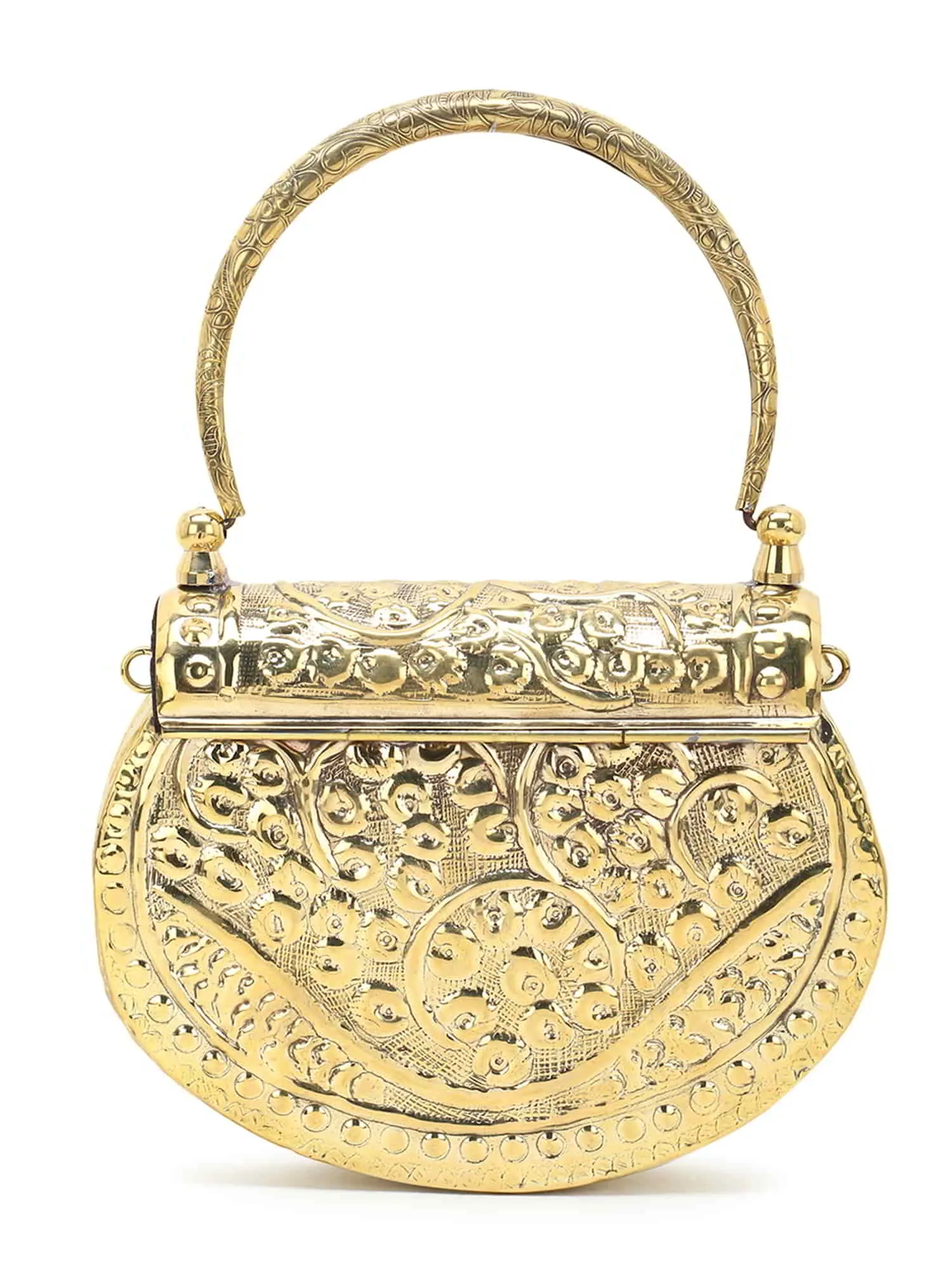 Brass Embossed Design Clutch