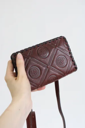 Brighton Ferrara Medium Brown Embossed Leather Zip Wallet