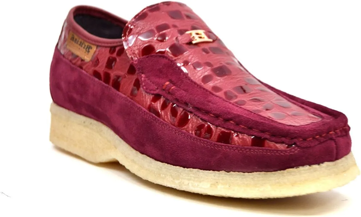 British Collection - Stone Croc Leather and Suede