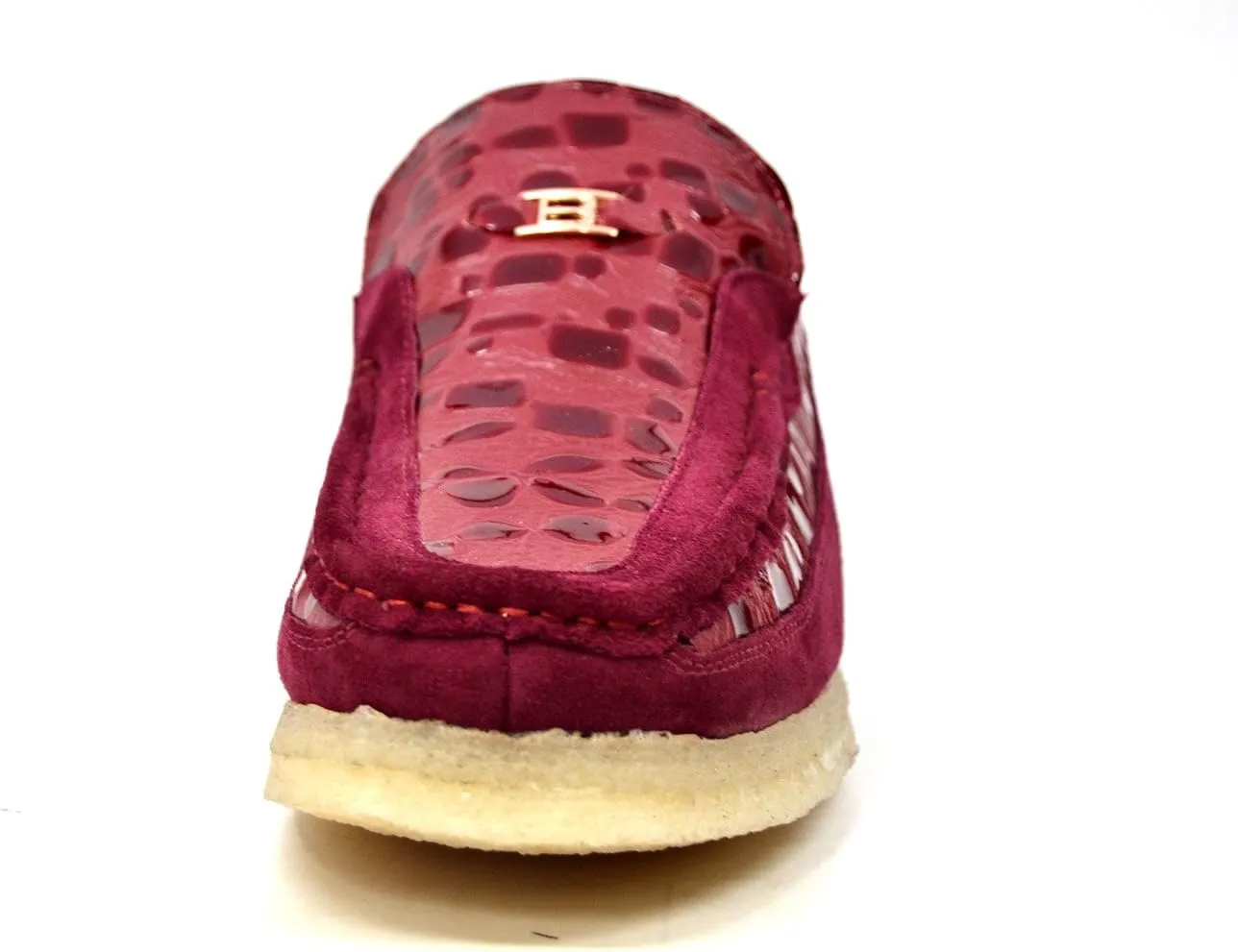 British Collection - Stone Croc Leather and Suede