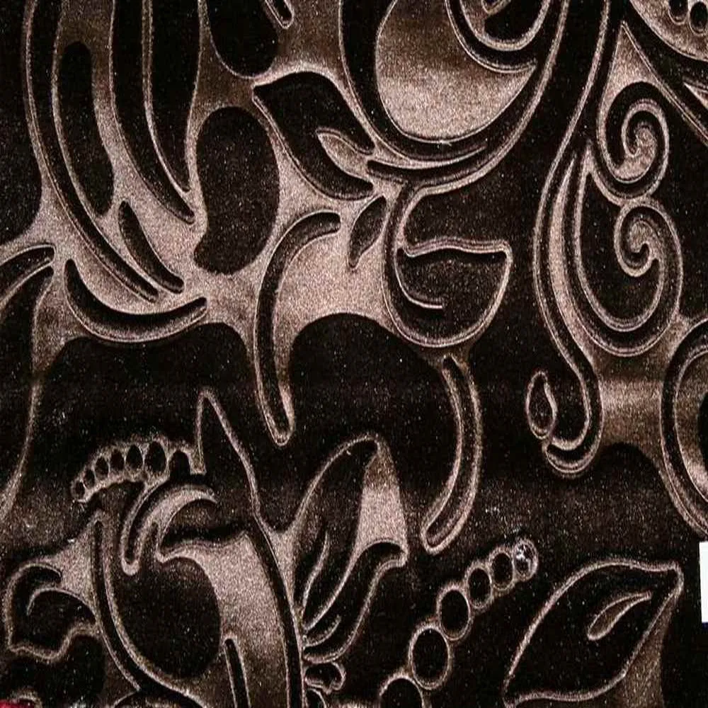 Brocade Scroll Velvet Fabric, 58 Inch in Width, Ideal Embossed Material for Home Décor