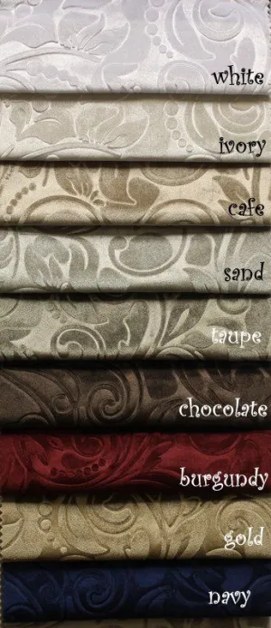 Brocade Scroll Velvet Fabric, 58 Inch in Width, Ideal Embossed Material for Home Décor