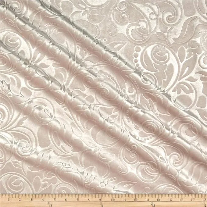 Brocade Scroll Velvet Fabric, 58 Inch in Width, Ideal Embossed Material for Home Décor