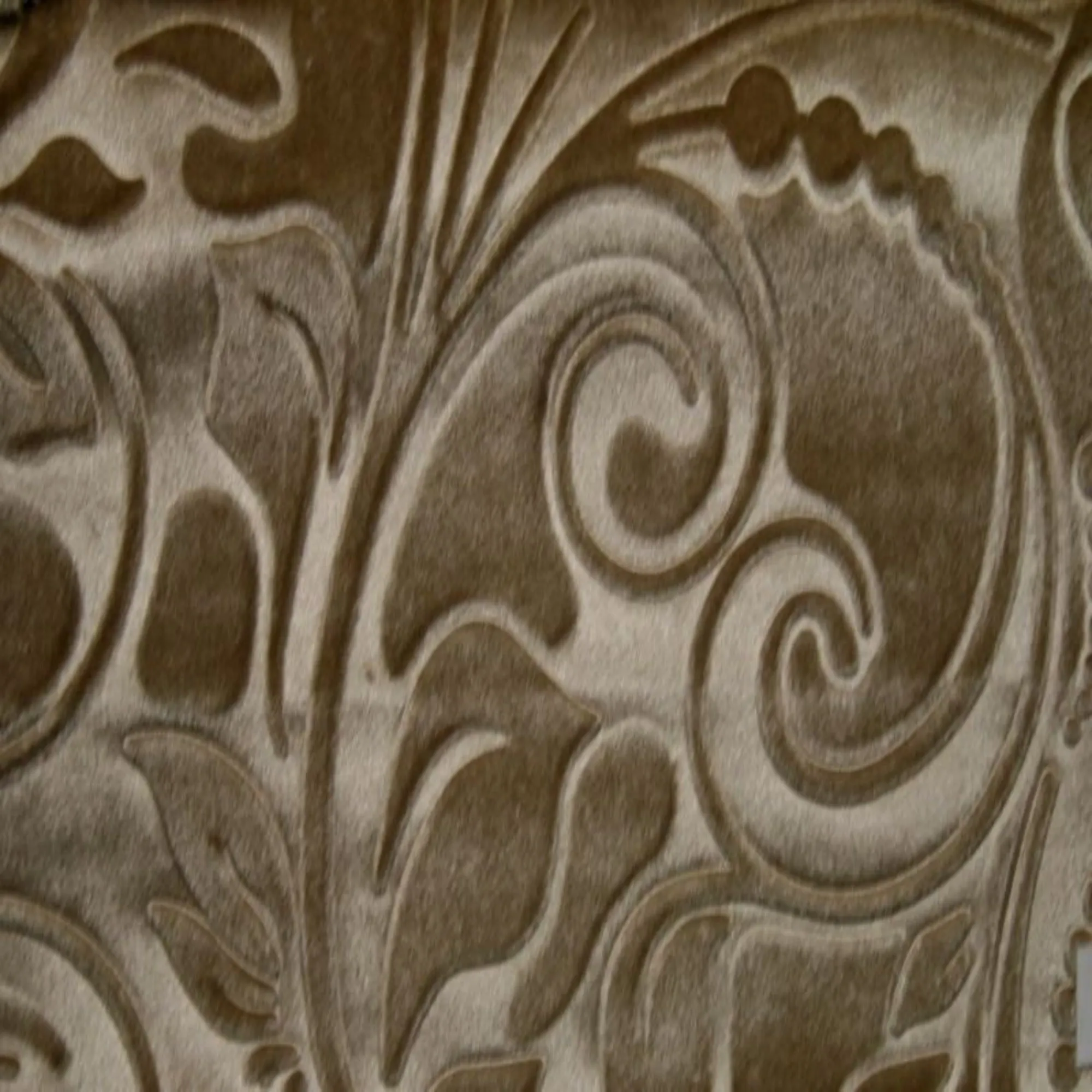 Brocade Scroll Velvet Fabric, 58 Inch in Width, Ideal Embossed Material for Home Décor