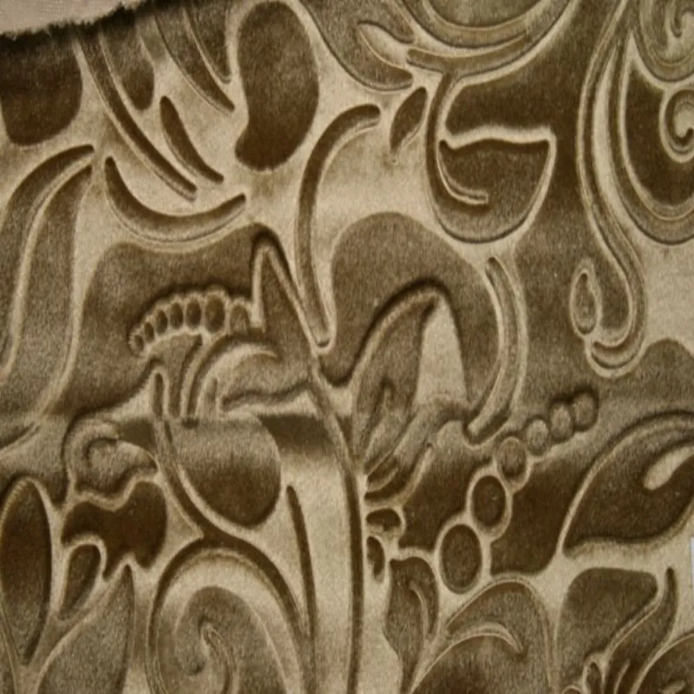 Brocade Scroll Velvet Fabric, 58 Inch in Width, Ideal Embossed Material for Home Décor