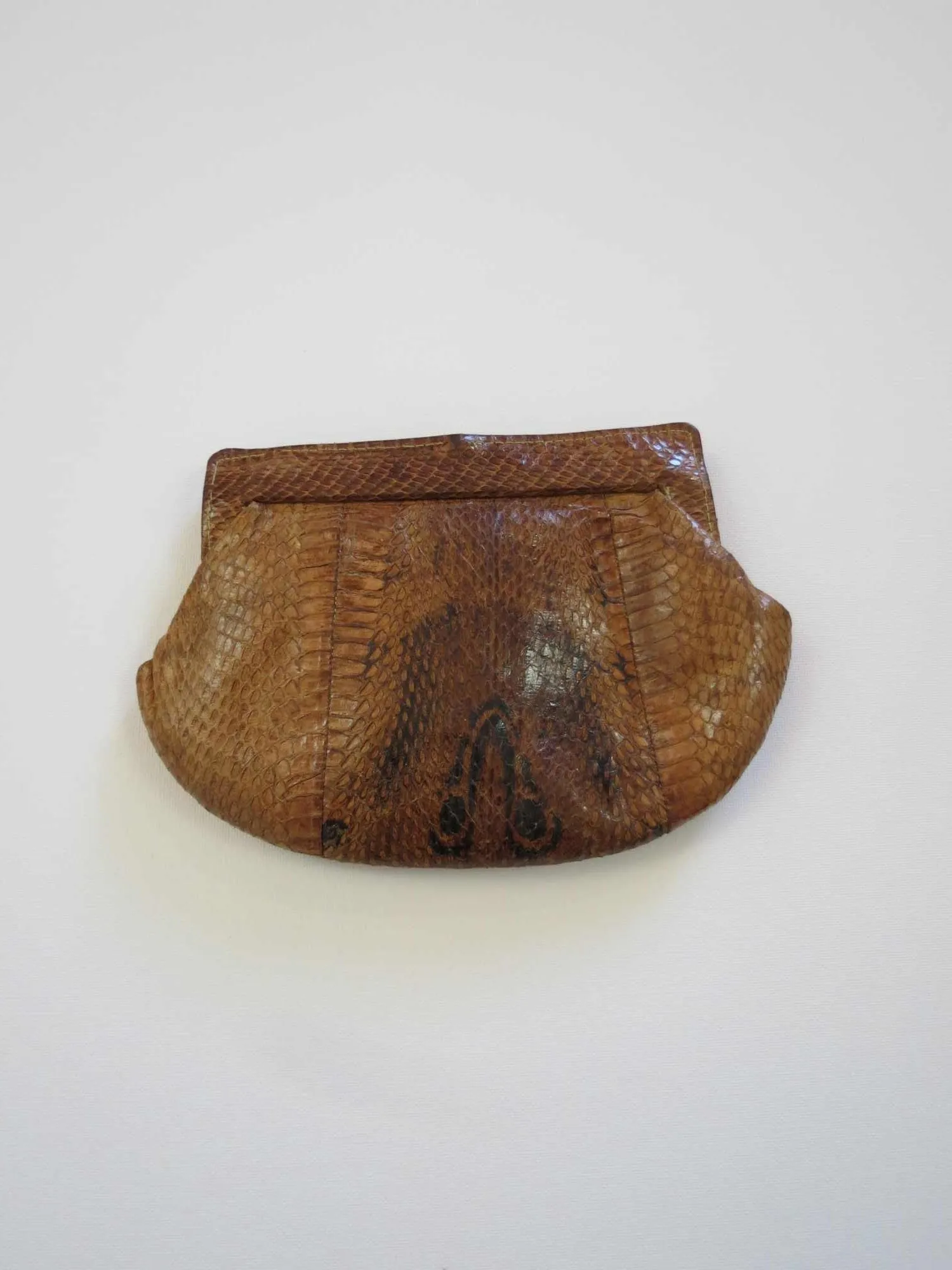 Brown Vintage Cobra Snakeskin Purse