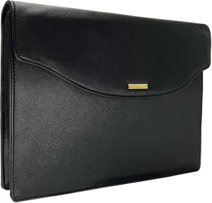 Business Briefcase Clutch for Men and Women - iPad Purse with Multi-Pockets, File Document Bag, Office Work Clutch, Vegan Leather Tech MacBook Bag